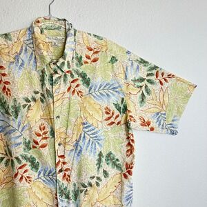 Vintage Tori Richard Mens‎ XL Cotton Lawn Hawaiian Shirt Tropical Leaf Print USA